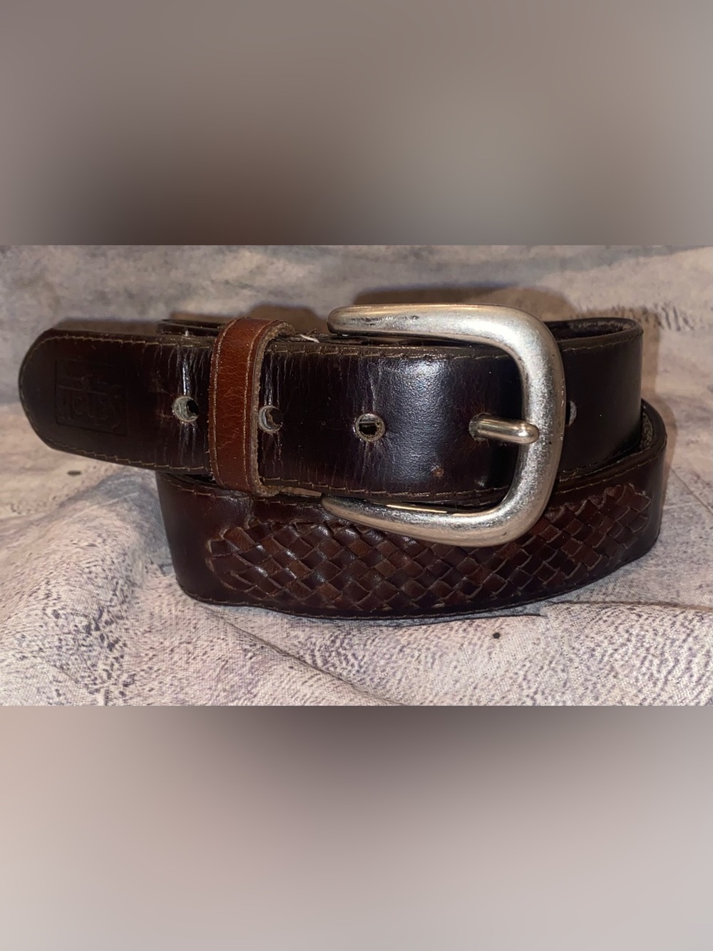 Schott USA Braided Leather Belt Nickel Buckle Oil Tanned Cowhide Vintage 90s 30